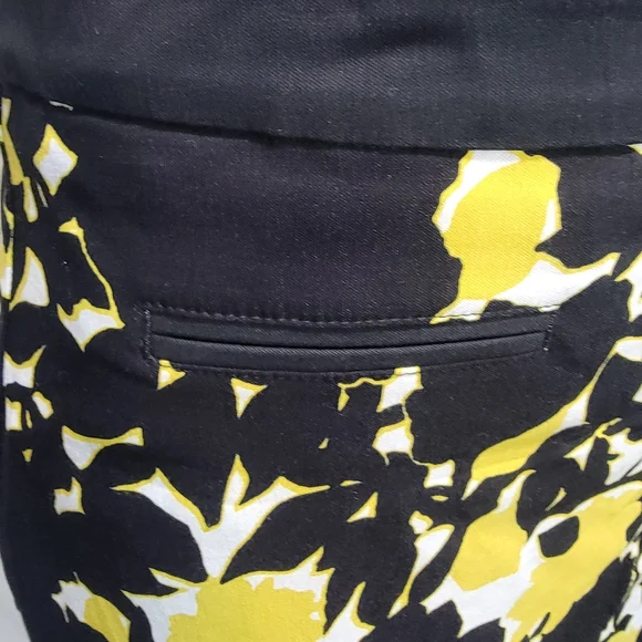 Margaret M Black and Yellow Floral A-Line Skirt - Picture 2 of 7